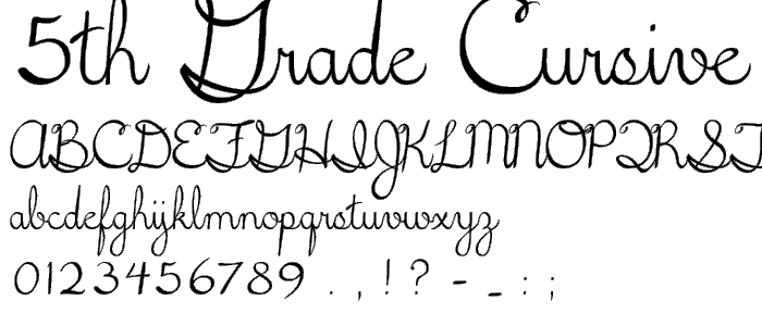 5th Grade Cursive font